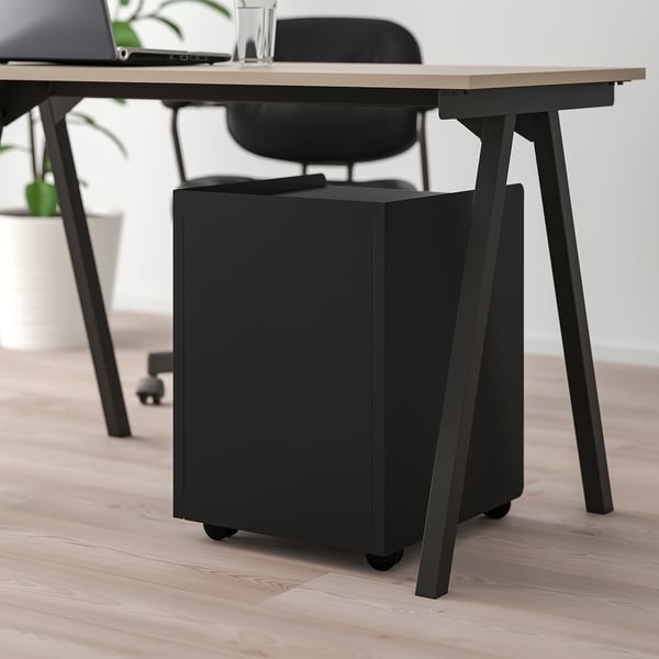 TROTTEN Drawer unit w 2 drawers on castors, anthracite