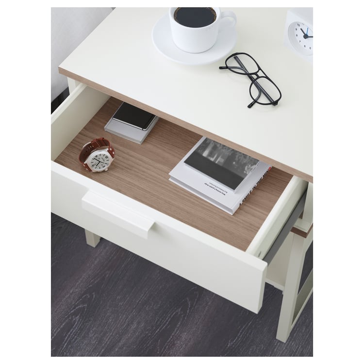 TRYSIL Bedside table, white/light grey, 45x40 cm - IKEA