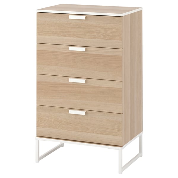 Trysil Chest Of 4 Drawers White Stained Oak Effect Ikea