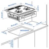 TYNDERÖ Natural gas 13A12A hob w fish grill, 59 cm