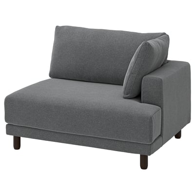 UPPÅKRA 1.5-seat module, with armrest right/Johanneshov dark grey