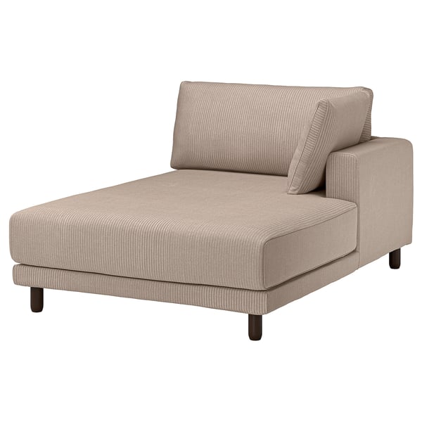 UPPÅKRA Chaise longue module, with armrest right/Samsala grey-beige