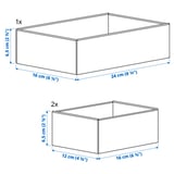 UPPDATERA Box, set of 3, grey