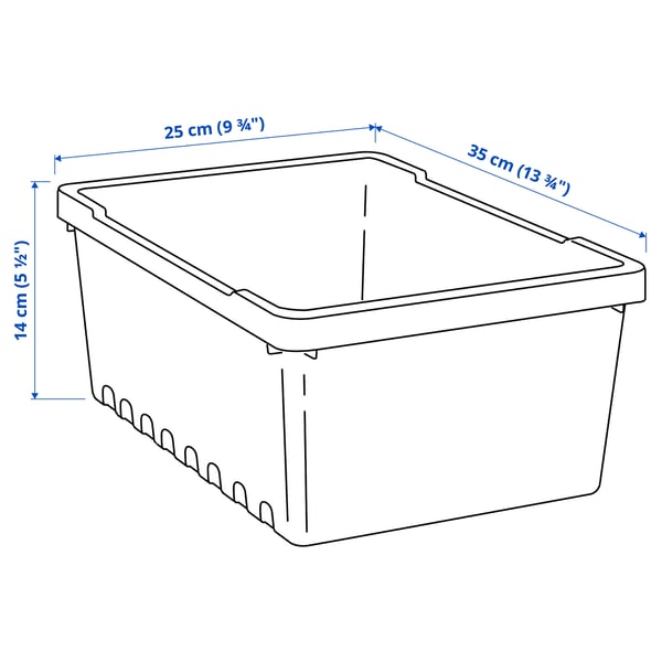 UPPSNOFSAD Storage box, transparent white, 35x25x14 cm/9 l