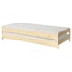 UTÅKER Stackable bed with 2 mattresses, pine/Ånnfjället super firm, 80x200 cm