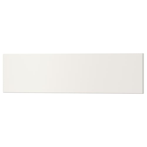 A white rectangular drawer front made of acrylic-painted fiberboard, ideal for clean and functional interiors.