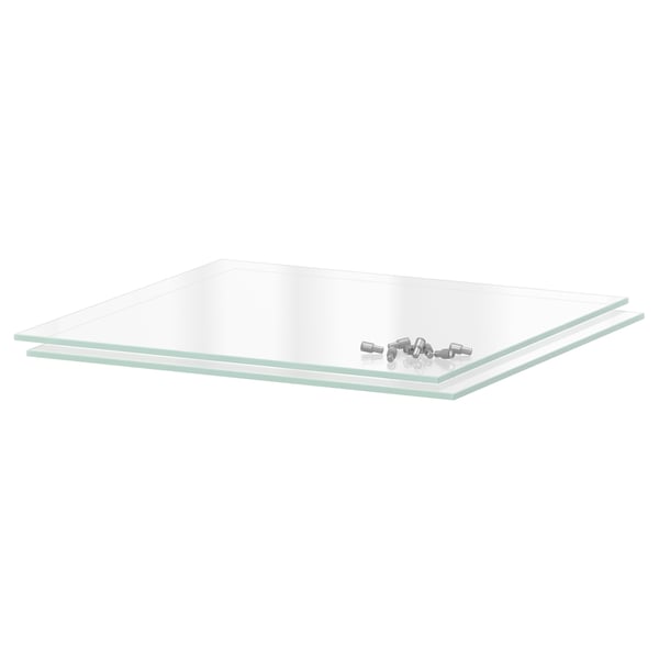 UTRUSTA Shelf, glass, 40x41 cm