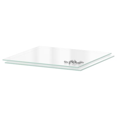 UTRUSTA Shelf, glass, 40x41 cm
