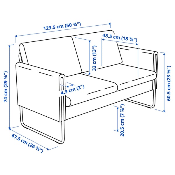 VACKERBY 2-seat sofa, Remmarn grey-beige