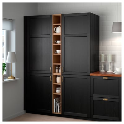 VADHOLMA Open storage, brown/stained ash, 20x37x80 cm