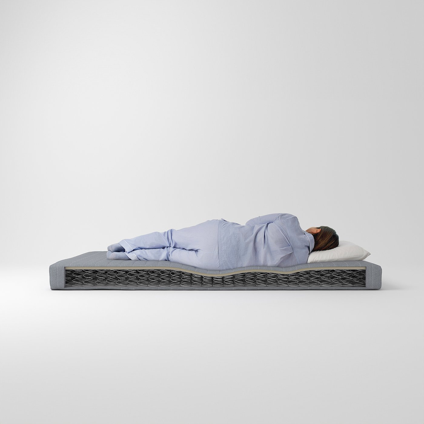 VADSÖ sprung mattress, extra firm/light blue, 90x200 cm - IKEA