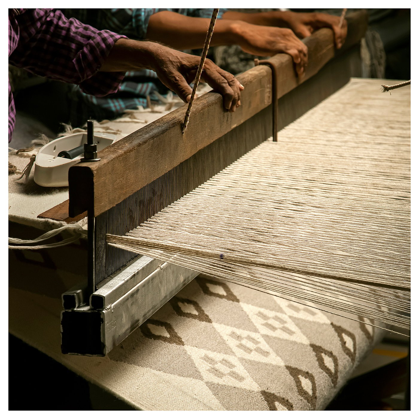 VÄGNÄT rug, flatwoven, off-white grey/handmade, 170x240 cm - IKEA