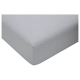 VÄGTISTEL Fitted sheet, light grey, 90x200 cm
