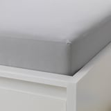 VÄGTISTEL Fitted sheet, light grey, 90x200 cm