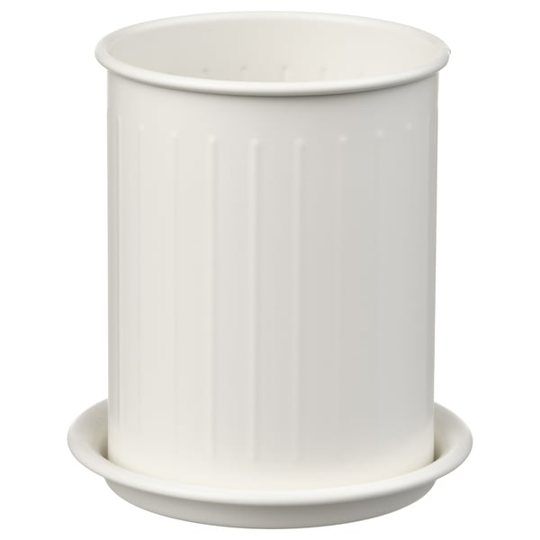 VÄLVÅRDAD Cutlery stand, white/galvanised, 13 cm