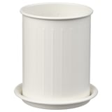 VÄLVÅRDAD Cutlery stand, white/galvanised, 13 cm
