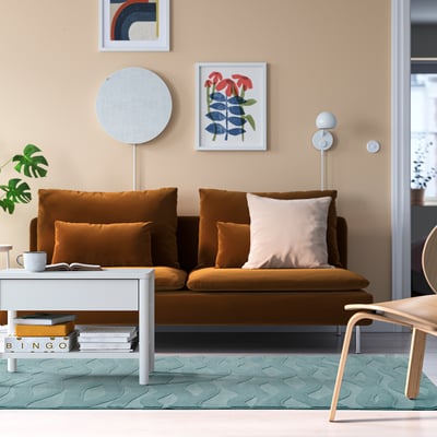 VÄXELFEL Rug, low pile, blue, 160x230 cm
