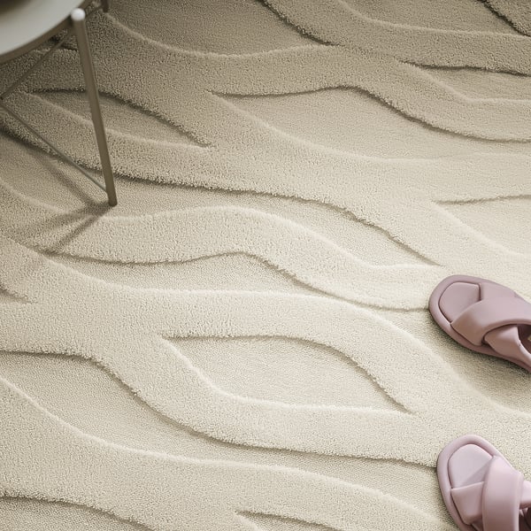VÄXELFEL Rug, low pile, off-white, 133x195 cm