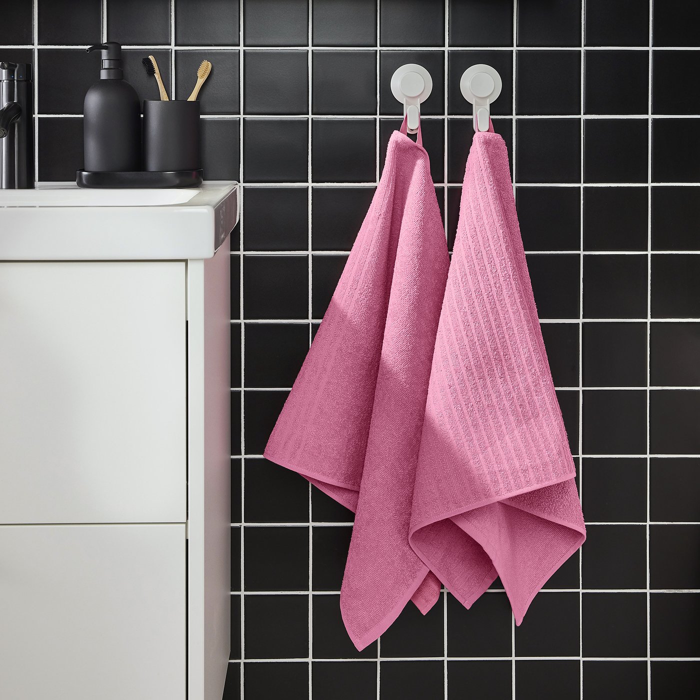 VÅGSJÖN hand towel, pink, 50x100 cm - IKEA