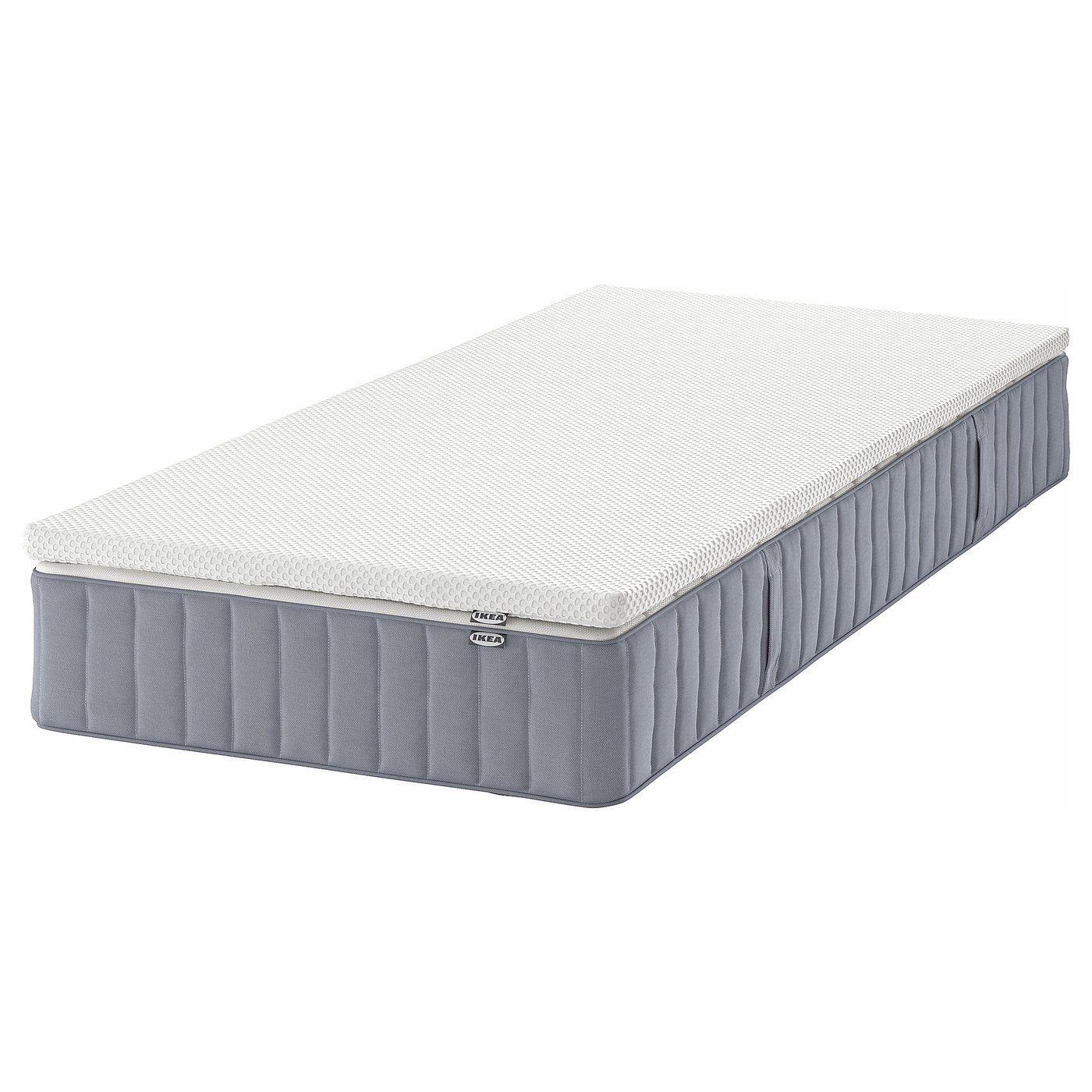 VALEVÅG mattress and mattress pad, firm light blue/Nordberget