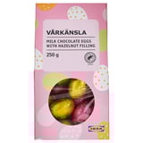 VÅRKÄNSLA Milk chocolate eggs, with hazelnut filling Rainforest Alliance Certified, 250 g