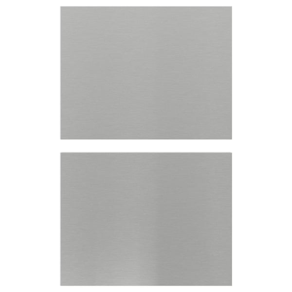 VÅRSTA Front for dishwasher, set of 2, stainless steel, 45x80 cm