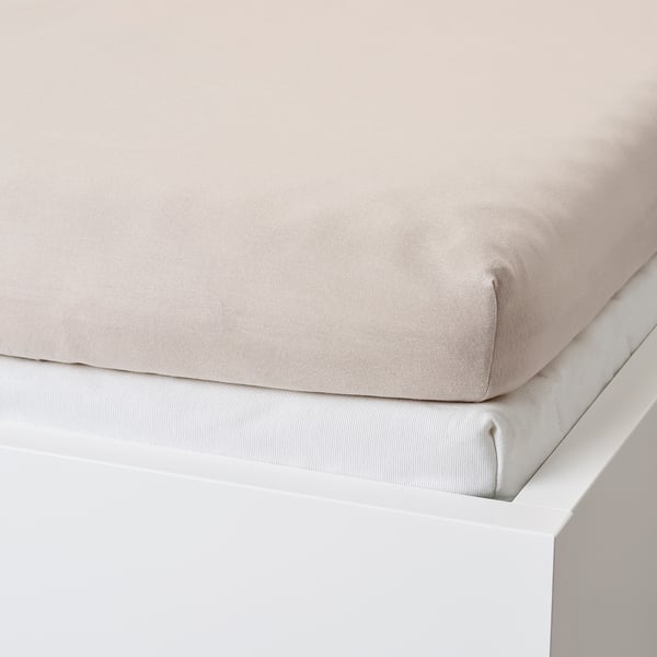 VÅRVIAL Fitted sheet for day-bed, beige, 80x200 cm