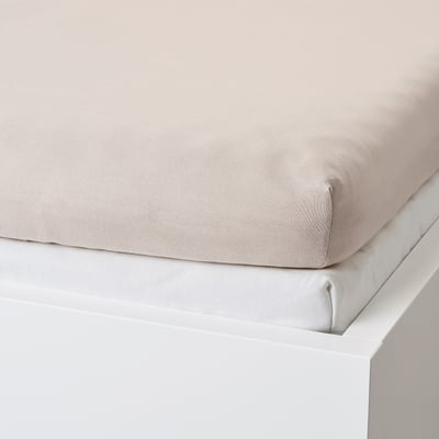 VÅRVIAL Fitted sheet for day-bed, beige, 80x200 cm