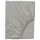 Light grey VÅRVIAL fitted sheet for day-bed, rectangular, plain, soft cotton jersey.