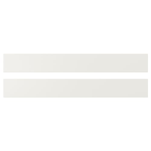 VEDDINGE white kitchen fronts, sleek and modern, ensure clean lines and easy maintenance.