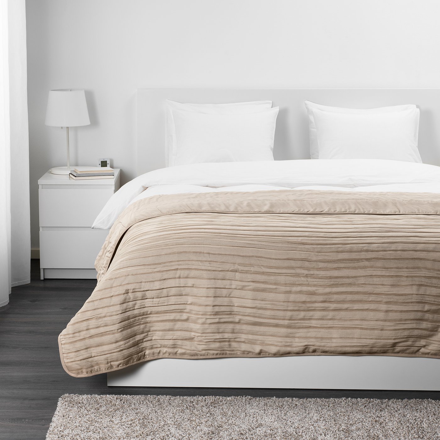 VEKETÅG Bedspread, beige, 260x250 cm - IKEA