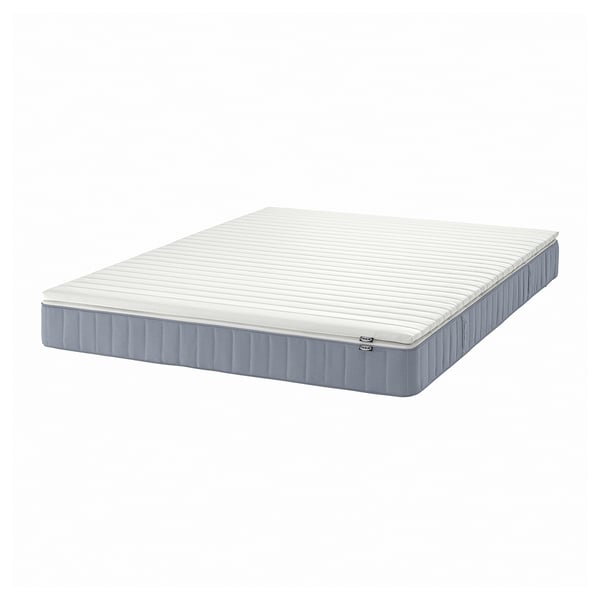 VESTERÖY Mattress and mattress pad, extra firm light blue/Näsfjället white, 140x200 cm