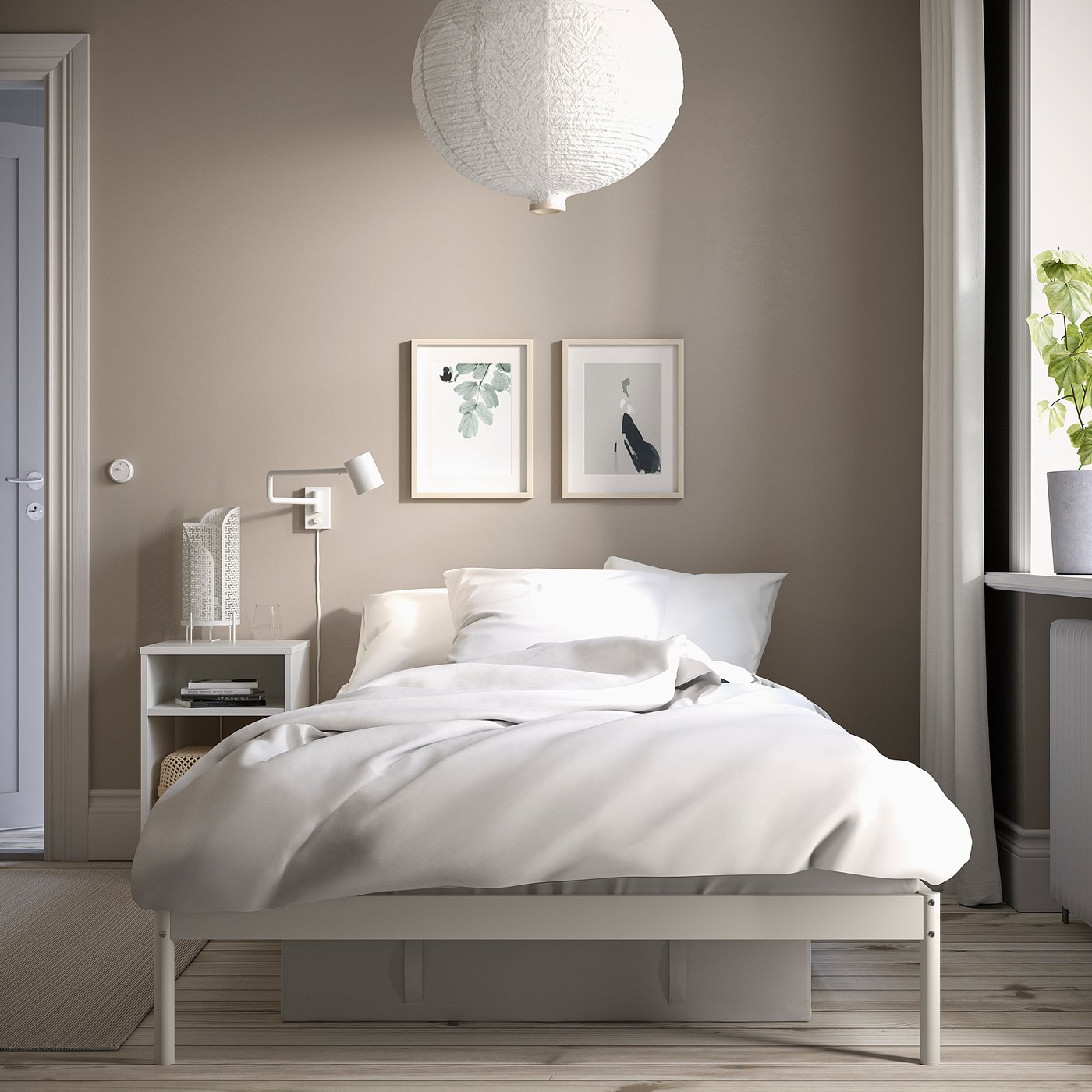 IKEAのベッド　120*200cm NORDLI ノールドリ ベッドフレーム 収納付き, ホワイト, 120x200 cm - IKEA