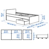 VIHALS Bed frame with 2 storage boxes, white/Luröy, 120x200 cm