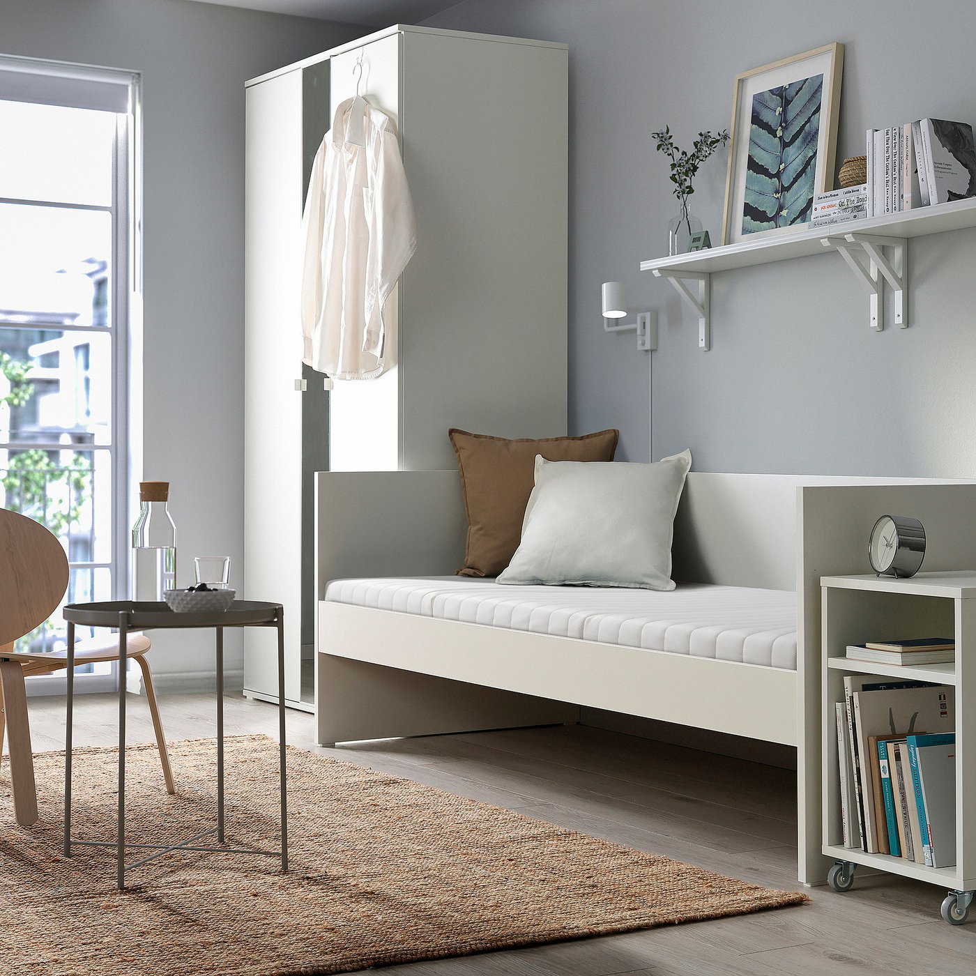 VIHALS day-bed with 1 mattress, white/Ånnfjället super firm