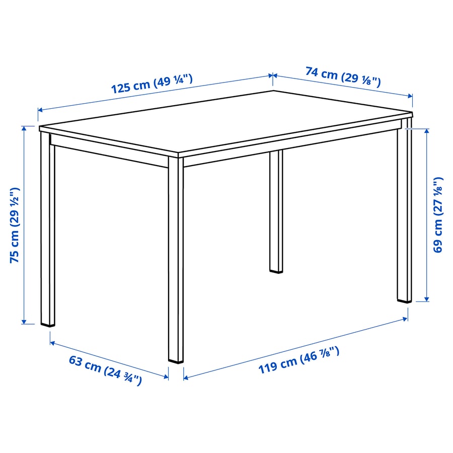 VIHALS table, white/green, 125x74 cm - IKEA