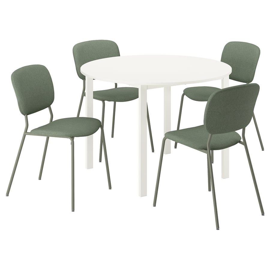 VIHALS / VIHALS table and 4 chairs, white white/green Tibbleby grey ...
