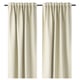 VILBORG Room darkening curtains, 1 pair, beige/with heading tape, 145x200 cm