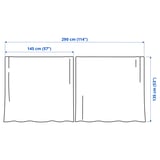 VILBORG Room darkening curtains, 1 pair, grey/with heading tape, 145x135 cm