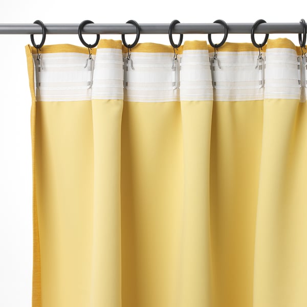 VILBORG Room darkening curtains, 1 pair - yellow - IKEA