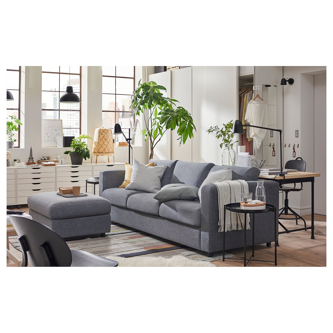 VIMLE 3-seat sofa, Gunnared medium grey - IKEA