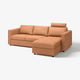 VIMLE 3-seat sofa, with chaise longue with headrest/Grann/Bomstad golden-brown