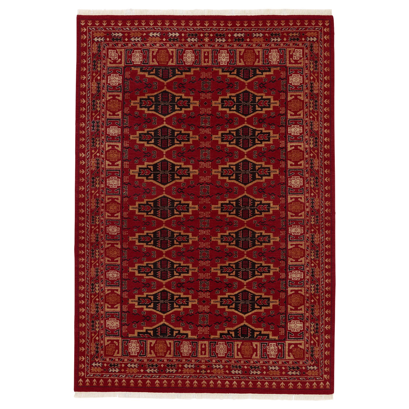 VIMPELGRÄS rug, low pile, red geometric/handmade, 170x240 cm - IKEA