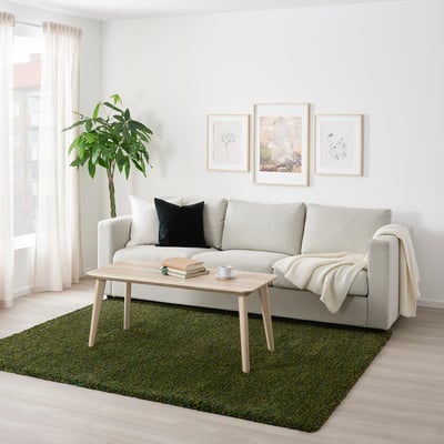 VINDUM Rug, high pile, green, 170x230 cm