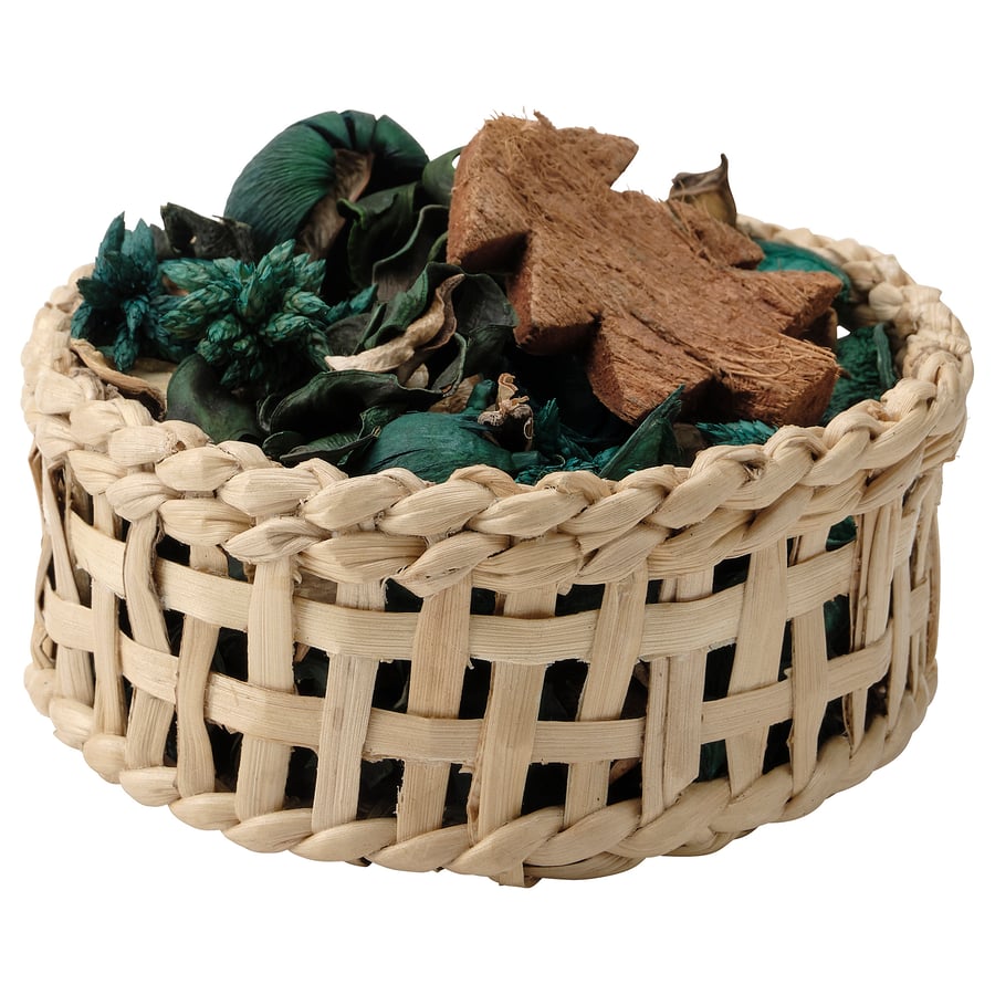 VINTER 2021 Basket with potpourri, handmade/Pine needles and moss green