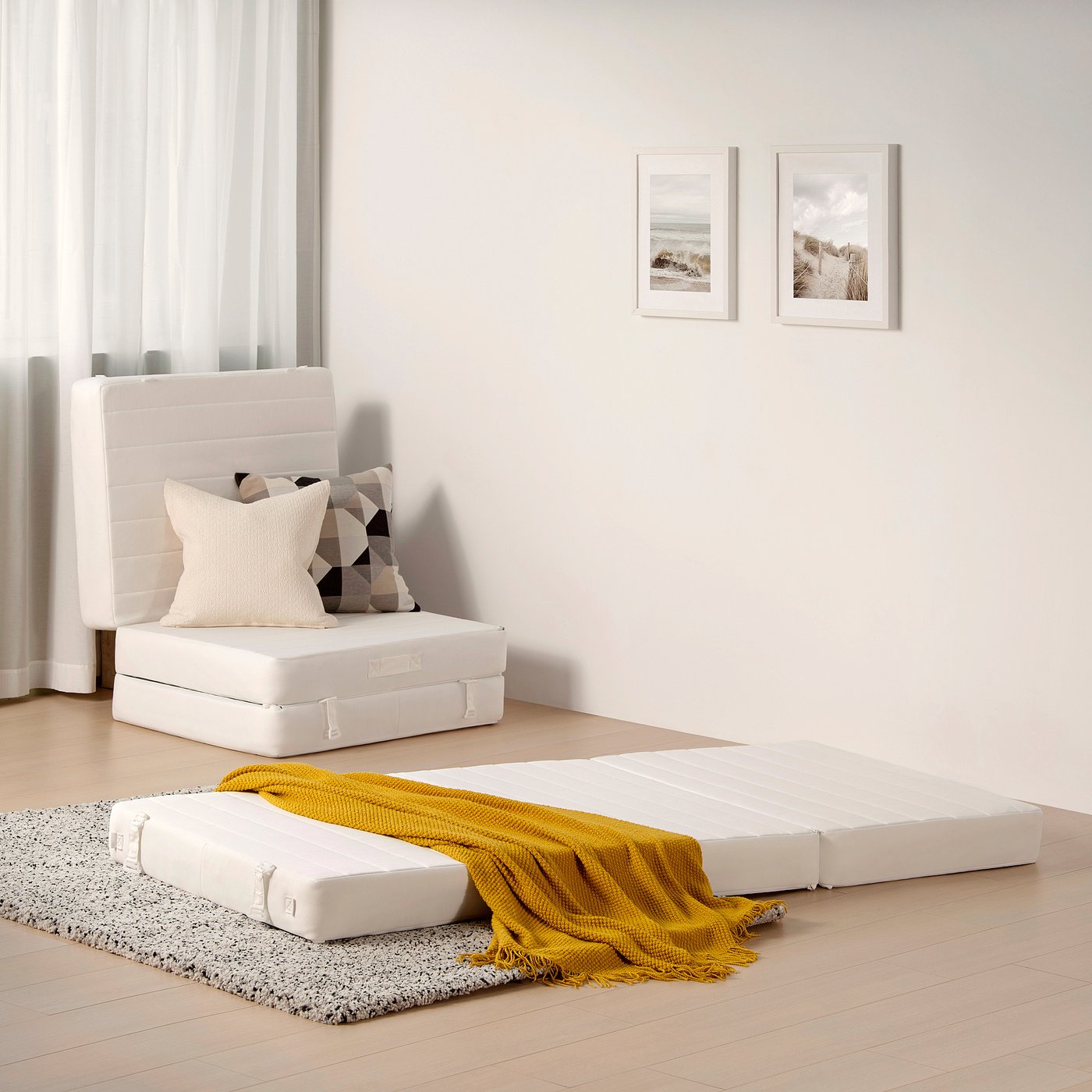 VITHÄLL pocket spring mattress, foldable extra firm/white, 90x200