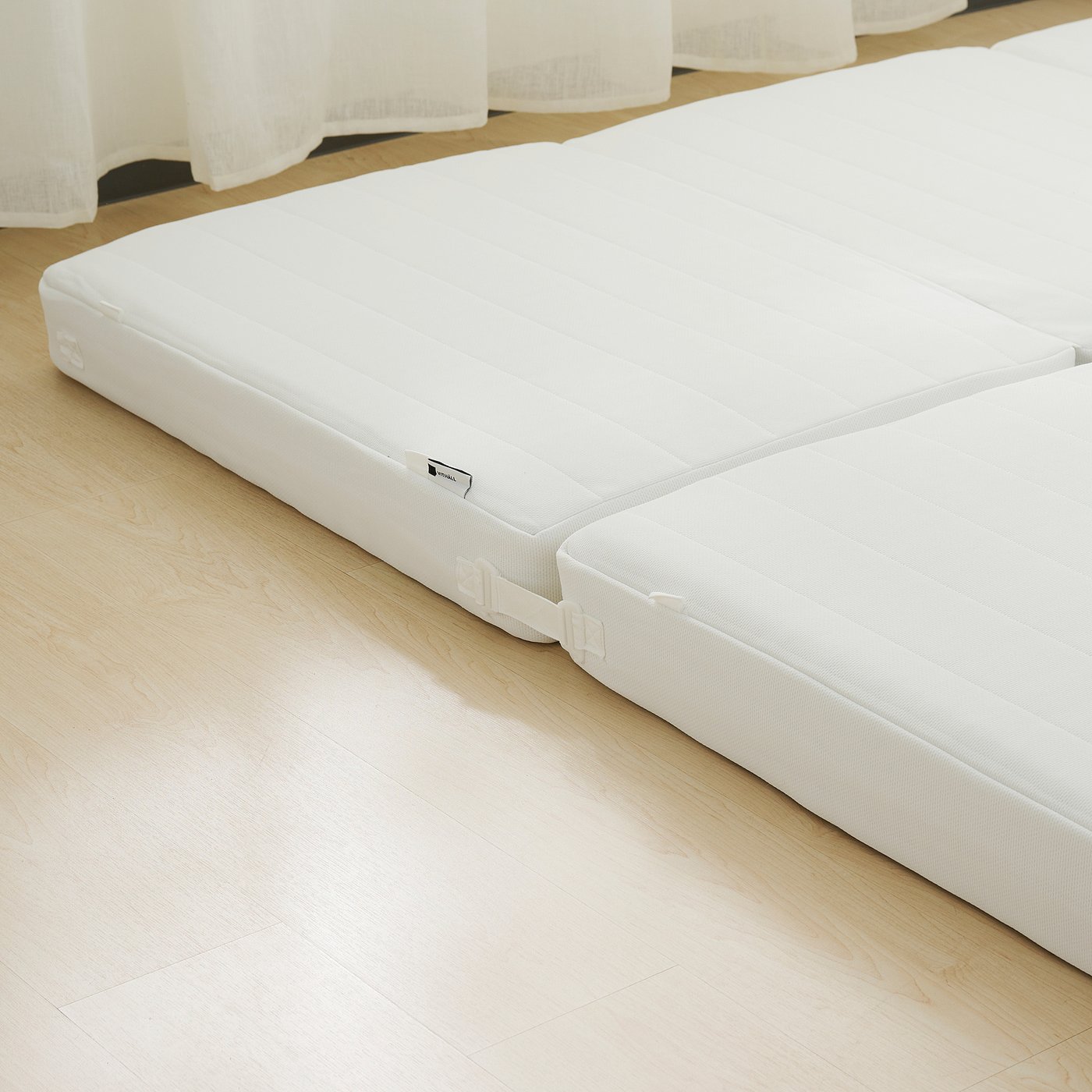 VITHÄLL ヴィトヘル ベッドマットレス/ かため/折りたたみ/シングル/ VITHÄLL pocket spring mattress, foldable extra firm/white, 90x200