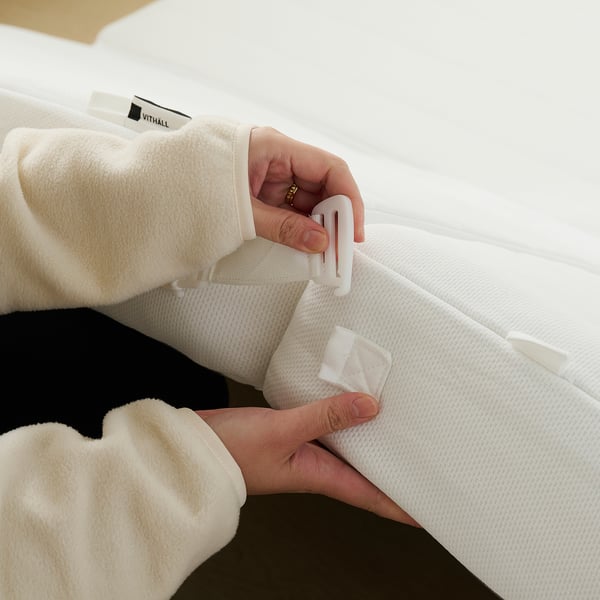 VITHÄLL Pocket spring mattress, foldable extra firm/white, 90x200 cm