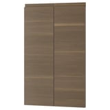 VOXTORP 2-p door f corner base cabinet set, left-hand/walnut effect, 25x80 cm