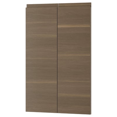 VOXTORP 2-p door f corner base cabinet set, left-hand/walnut effect, 25x80 cm